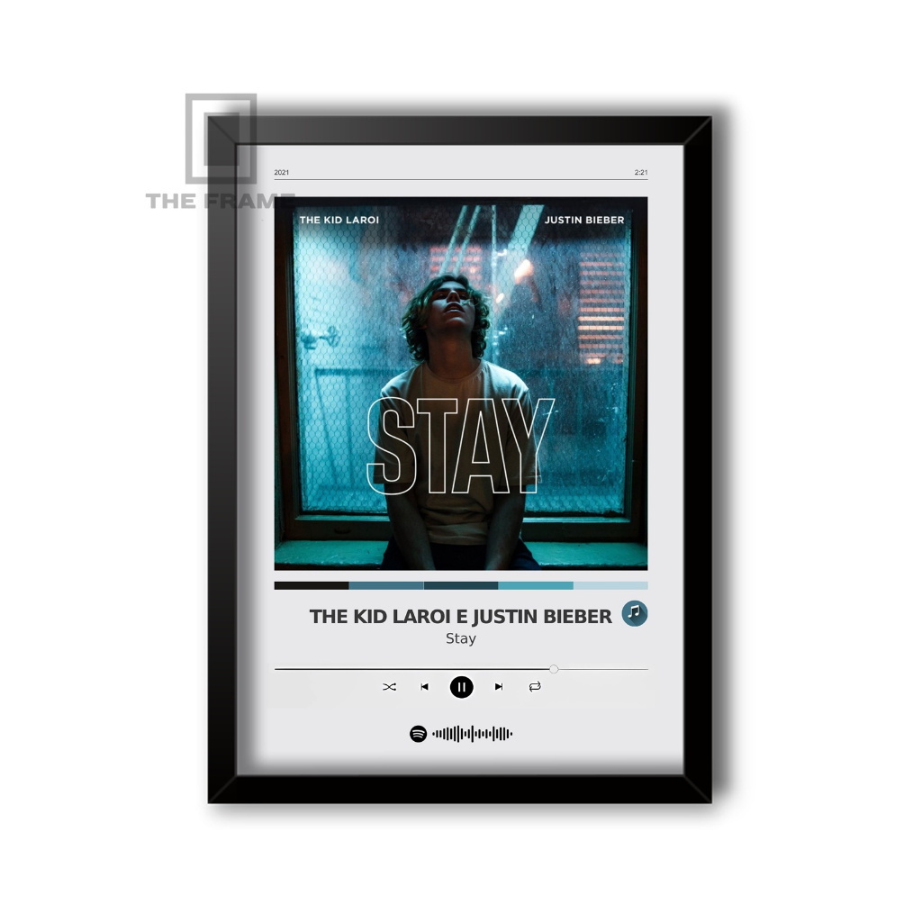 Quadro Decorativo Spotify Stay The Kid Laroi e Justin Bieber