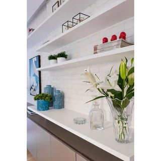 Prateleiras Flutuantes Grossas 110x20 MDF 25mm Branco + Suportes Invisíveis