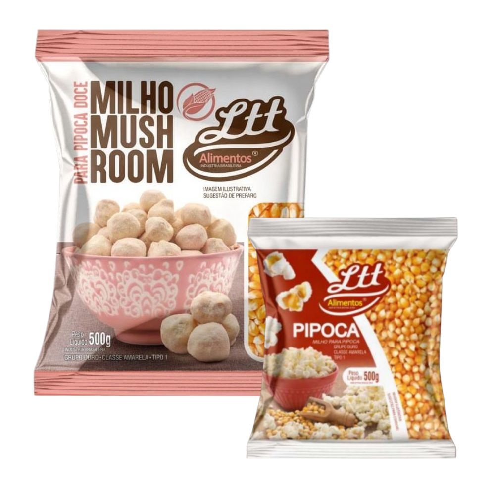 Combo Milho De Pipoca Mushroom Kg Milho Tipo G Ltt Alimentos