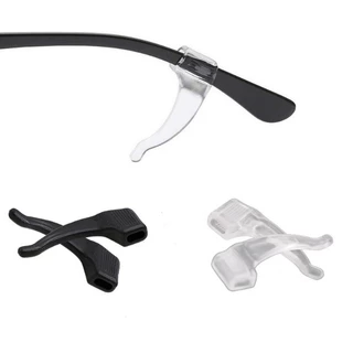 2 Pares De Suporte Antiderrapante De Silicone Para Óculos Acessórios Preto e Transparente Gancho De Orelha