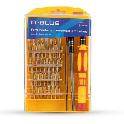 Kit Ferramentas Chaves de Precisão 32 Peças Cabo Imantado Manutenção Celular Informática