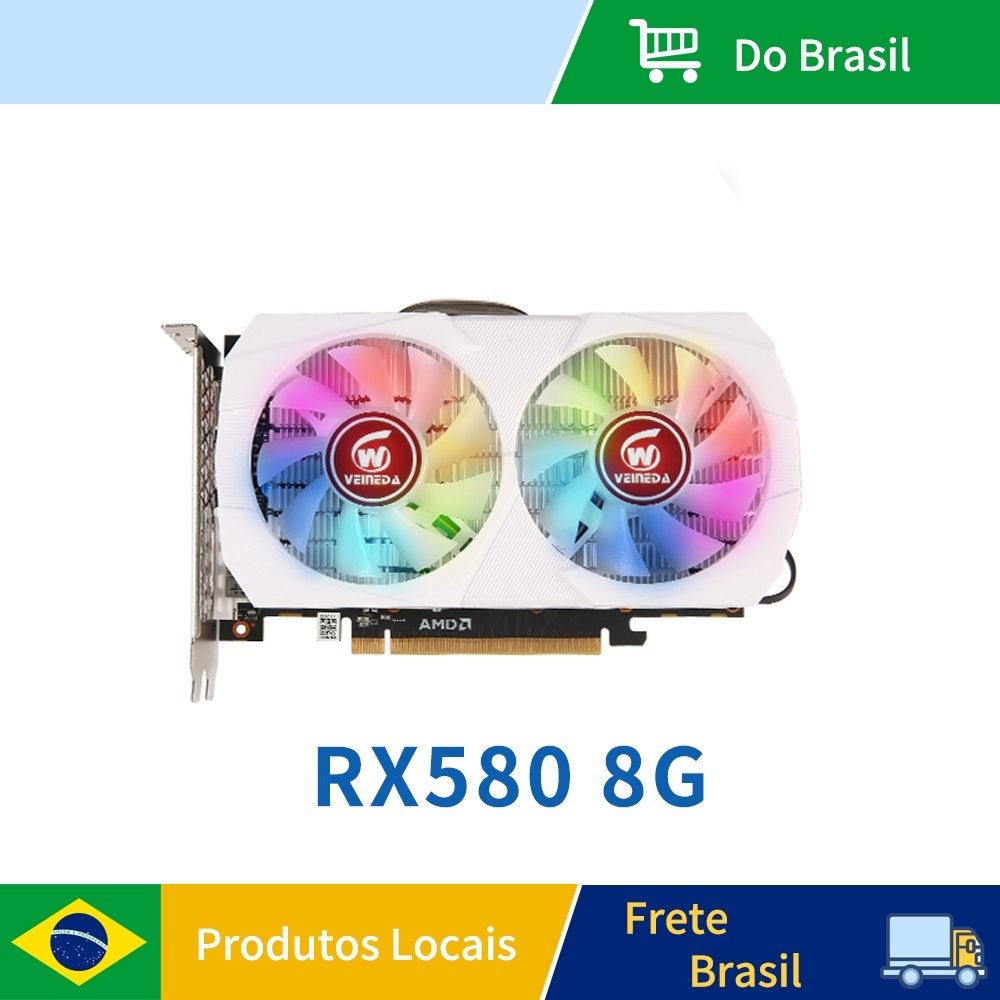 Placa de vídeo rx550 4gb e rx580 8gb ddr5 sem taxa direto do brasil