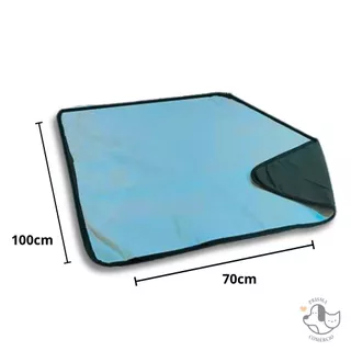 Kit com 2 Protetores para Colchão de Berço - 100x70cm - Super Absorvente, Impermeável, Lavável e Dobrável - Azul Bebê
