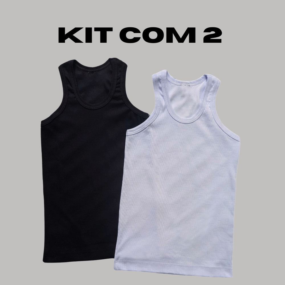 Kit 2 Regata Masculina Camiseta Modelo Americano Canelada Básica