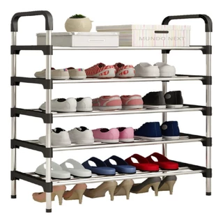 Rack Sapateira Vertical Luxo Aço Inox 5 Prateleiras 15 Pares em Oferta na Shopee