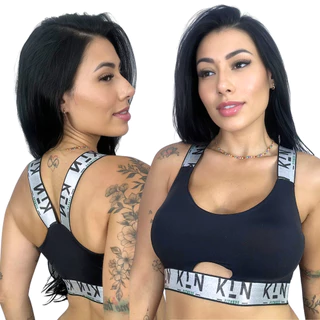 Top de Academia Com Bojo Removível Reforçado Sutiã Esportivo Roupa de Treino Feminina KLN Esporte e Lazer