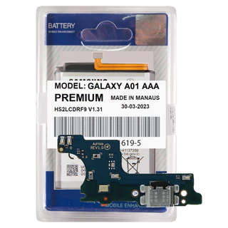 Kit Battria + Placa Conector Carga Compatível Com Galaxy A01 Entrada Cabo Carregador Usb!