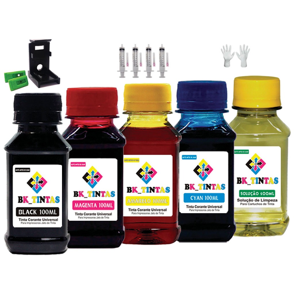 Kit Tinta Recarga Cartucho Compatível HP Impressoras 1000 2050 3050 122 667 664 662 60