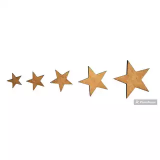 kit aplique de estrela em MDF Cru 3mm 100 unidades