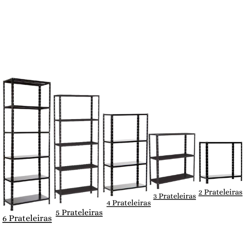 Estante de Aço Reforçada Livros 2 3 4 5 6 Prateleiras