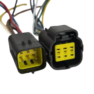 2 Peças Macho E Femea Chicote Conector 6 Vias Econoseal Serie J Plug