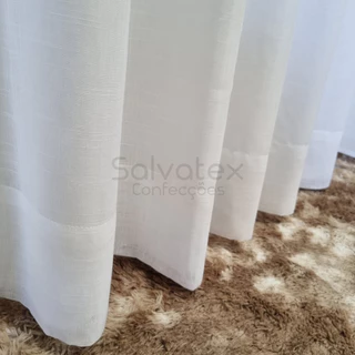 Cortina Voil Gaze De Linho Com Forro Microfibra Leve P/ Varão 5,00x2,50