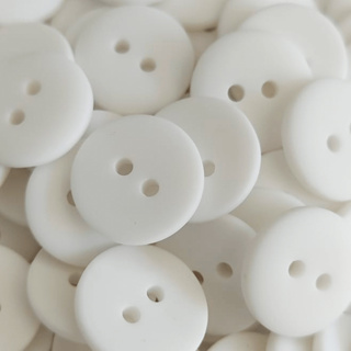 Botão Branco 2 Furos 17mm - Pacote 144 Unidades