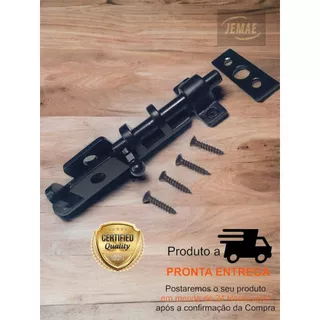 Trinco Universal Fecho Ferrolho Preto 9cm Para Porta e Janela de Correr e Abrir