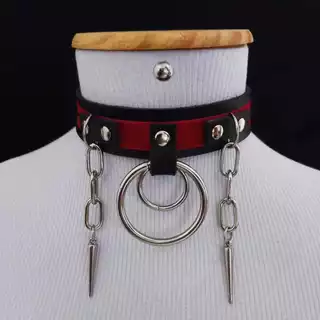 Choker Distress Veludo - Gargantilha Coleira Gothic Couro Pu Gótico Punk