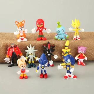Bonecos Sonic Kit 12 Conjunto Action Figure Pronta Entrega