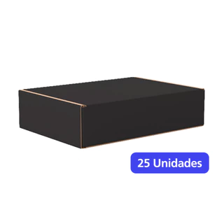 Kit 25 Caixas de Papelão Preta - 15x15x6 – Caixas de Papelão Envios Coloridas Correios E-commerce