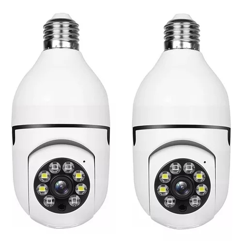 Kit 2 Unidades Câmera Bulbo Home Panorama Wifi IP Security Câmera APP ...