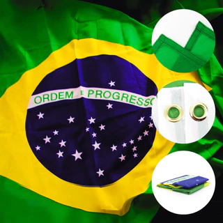 Bandeira do Brasil Grande 1,5m x 90cm Dupla Face para Mastro e Parede com Cores Fortes e Nítidas