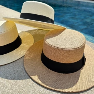 Chapéu Feminino Paris Palheta Aba Média Praia Piscina Elegante