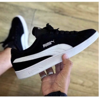 Puma suede best sale preto e branco