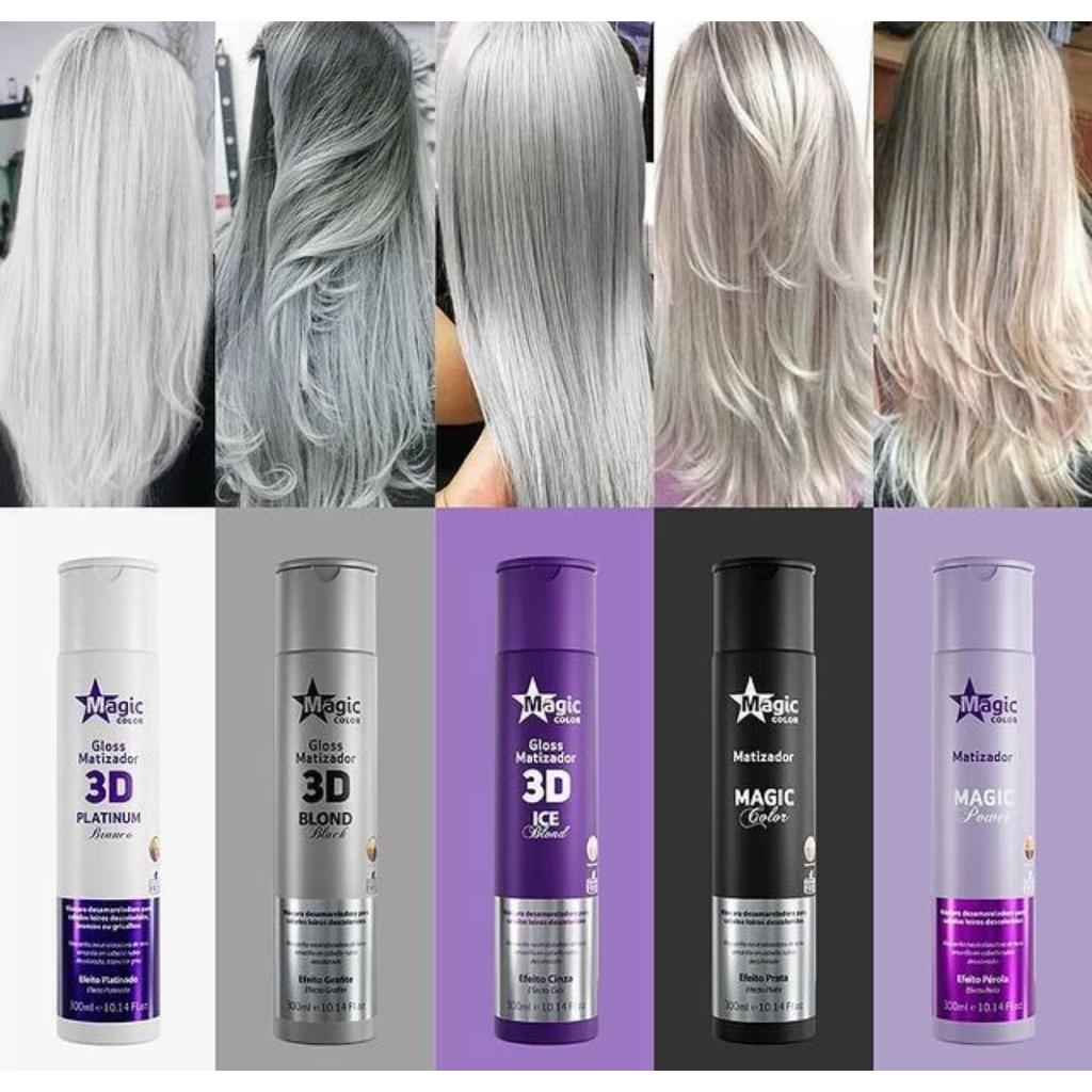Matizador Magic Color Pérola Prata Cinza Grafite Platinado Marsala ...