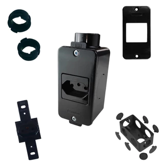 KIT 1/2pol Tomada Simples Preta 20a Condulete Reforçado