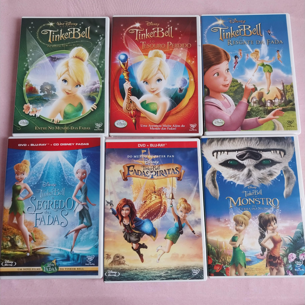 Coleção DVDs Tinkerbell - Disney Fadas - Sininho - LEIA A