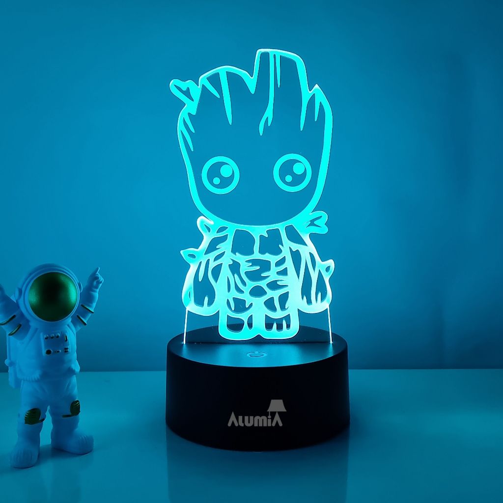 Abajur Luminária Decorativa Groot Para Presente Com Controle Remoto LED ...