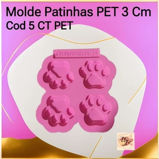 molde de silicone para resina patinhas pet 3cm