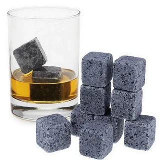 Kit com 12 cubos de gelo em Pedra Sabão