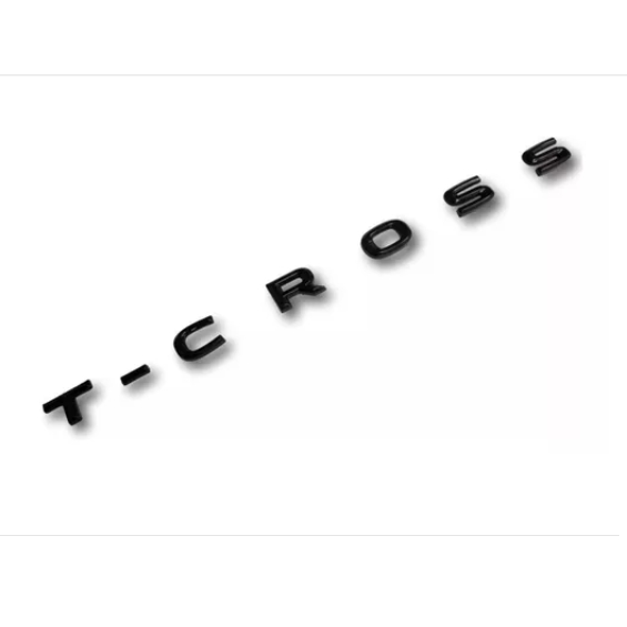 Emblema Volkswagen T-cross Todos Letreiro Preto Black Piano