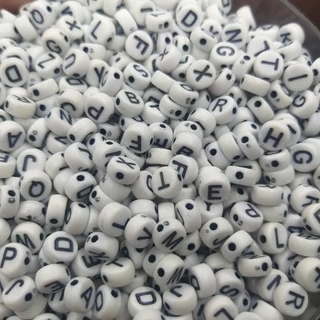 1000 Un (140g) Miçangas Passante Letras Alfabeto Branco