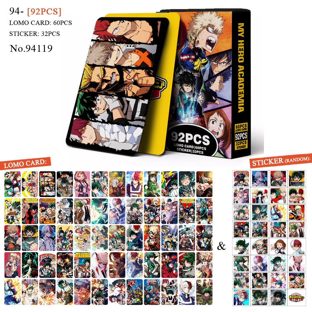 Anime 60pcs/box com 32pcs adesivo My Hero Academia Photocard Pronto Para  Ser Cartão LOMO Postal De Coleção | Shopee Brasil