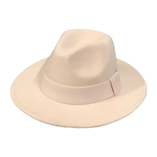 Chapéu fedora de feltro nude com faixa extra qualidade premium