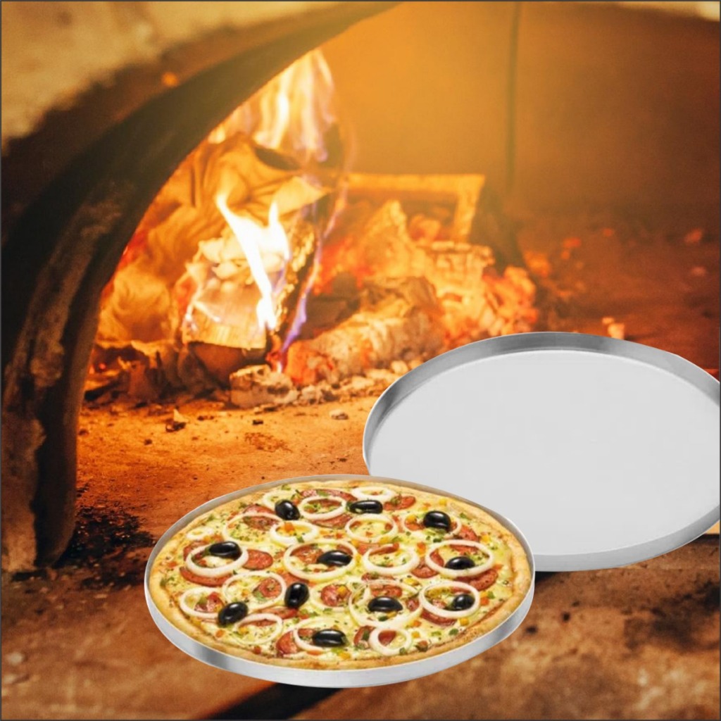 Forma De Pizza 30cm Em Alumínio