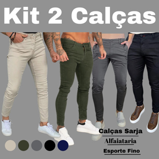 Comprar Kit com 3 - Calça Masculina Alfaiataria Estilo Jeans