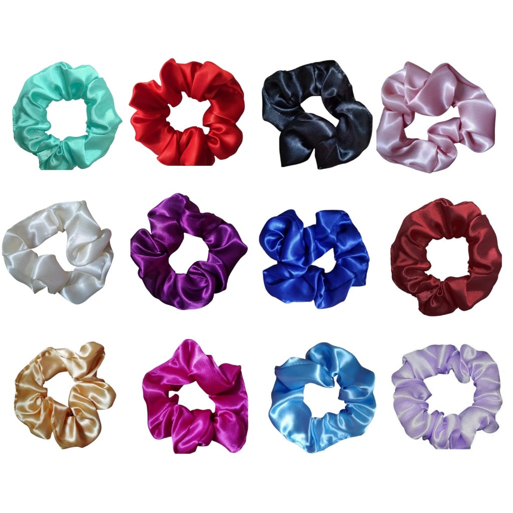 Kit 12 unidades Xuxinhas de cetim Prendedor de cabelo/ Xuxa Scrunchie ...