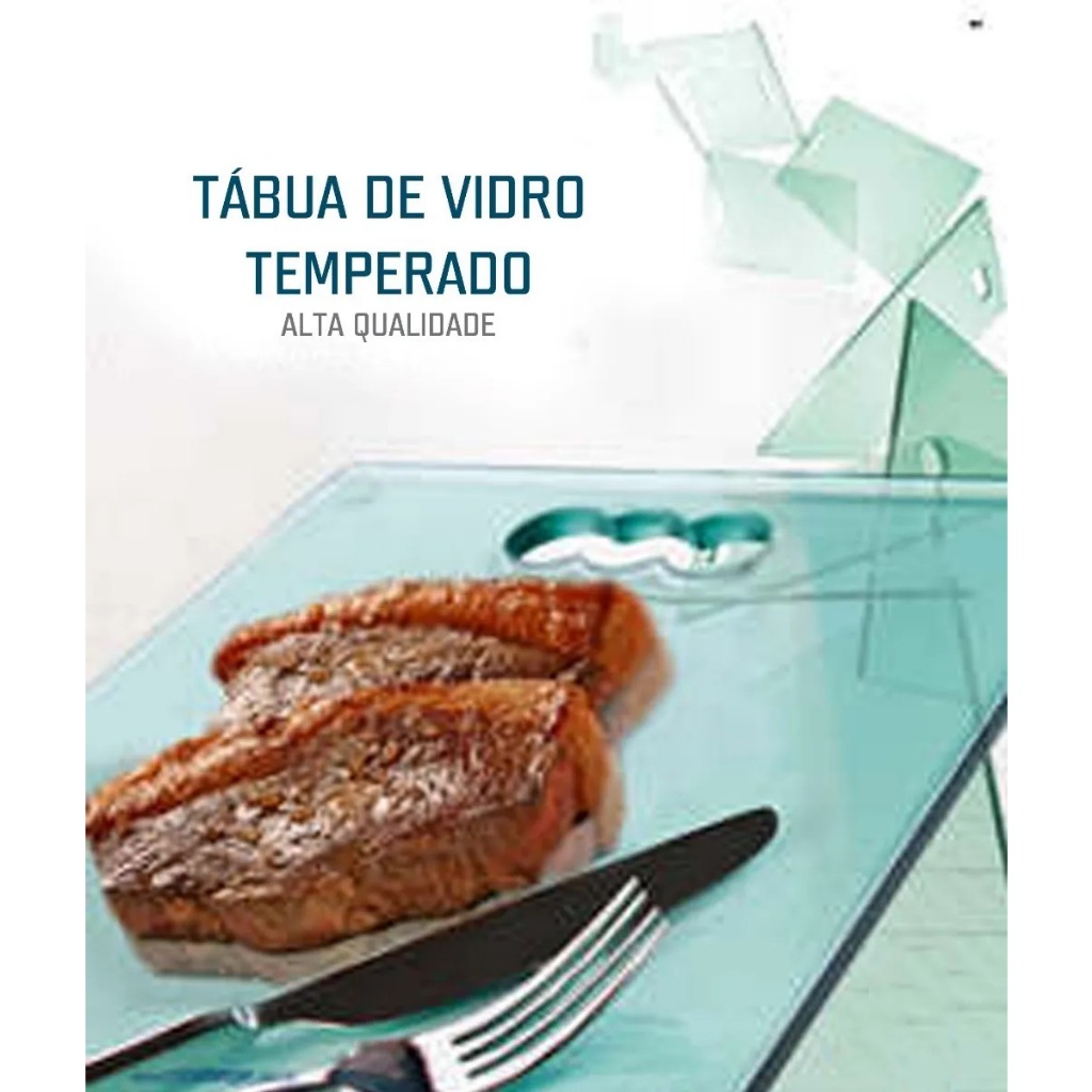 Tabua de vidro Temperado Cozinha Churrasco Carne Legumes Frutas Frios ...