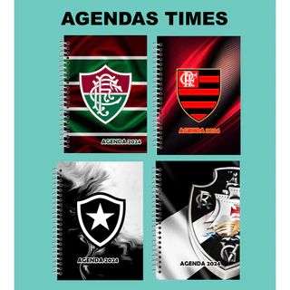 Agendas 2024 Times Flamengo Vasco Fluminense amantes de futebol - capa dura espiral