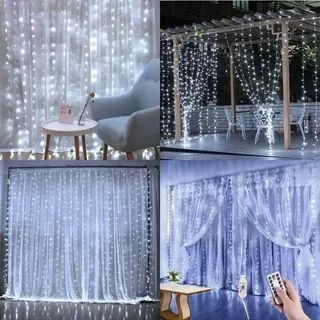 Janela Cortina 3x2 metros led pisca pisca Luzes Cordas 8 Modos De Iluminação De Cobre Fio De Fadas