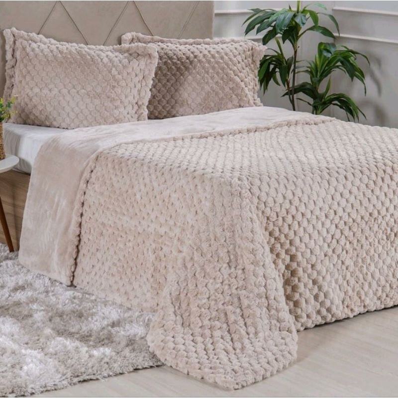 Kit Colcha Queen Luxo Jacquard Toque Macio Queen - Tessi | Shopee Brasil