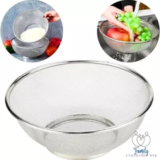 Escorredor Multiuso Inox para Arroz Macarrão Frutas Salada Cesta em Aço Inox 21