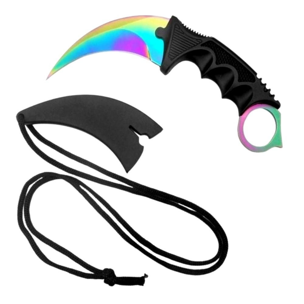 CANIVETE KARAMBIT CAMALEAO CSGO CO0M CORDAO- 0877