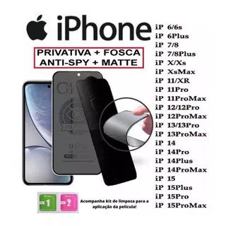Película Privacidade Anti Spy Cerâmica Fosca Para IPhone 7g 8g 7/8 pls XR XS MAX 11 PRO MAX 12 PRO MAX 13 PROMAX 14 PRO MAX