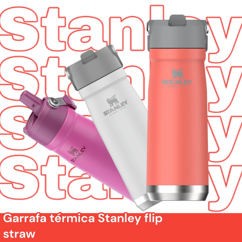 Garrafa Térmica Flip Straw Stanley Azalea