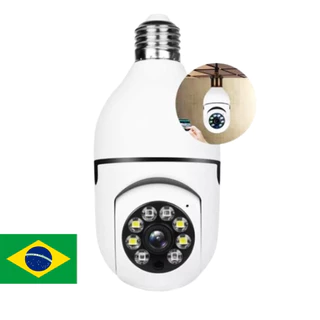Câmera de Segurança Lâmpada Bocal WiFi 360 Full HD Sem fio Visão Noturna Sensor de Movimento Original