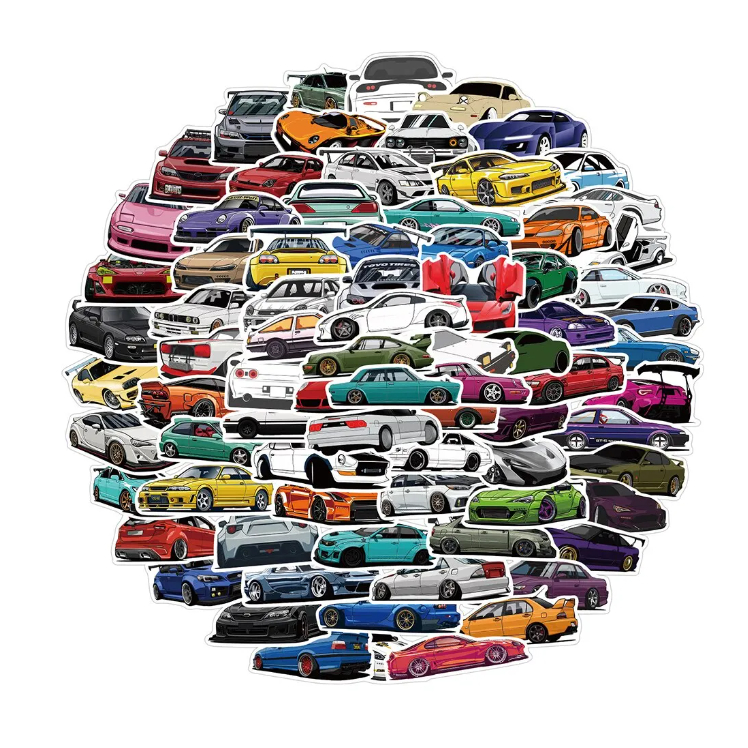 Adesivos de carros tunados JDM drift turbo sortidos