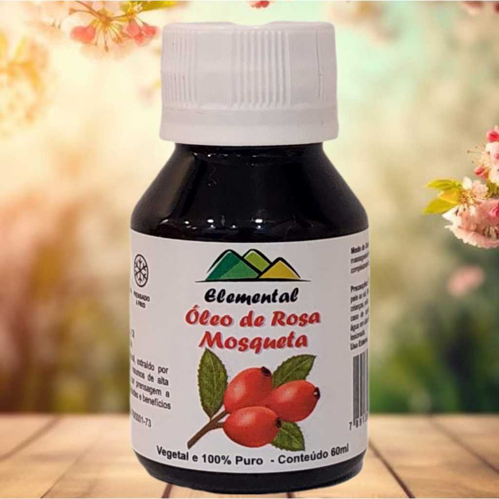 Óleo de Rosa rubiginosa Rosa Mosqueta 60ml prensado a frio orgânico vegano