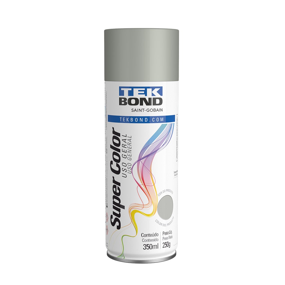Tinta Spray Primer Fundo Preparador SuperColor Uso Geral 350ml Tekbond Aerossol Secagem Rápida Gesso Cerâmica Aerosol